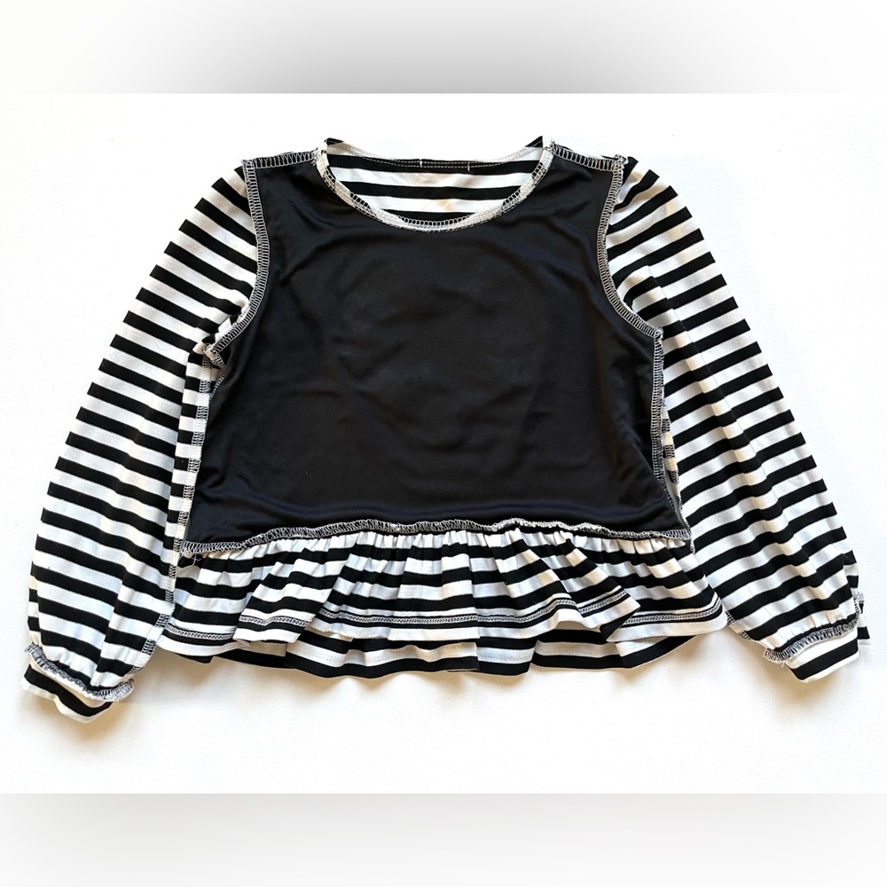 EUC Kate Mack Valentine’s Day Heart Embroidered Striped Top 6X - Picture 11 of 12